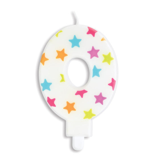 Bougie chiffre 0 d'anniversaire étoiles Scrapcooking
