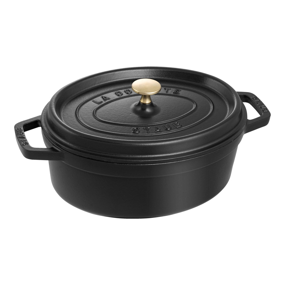 Cocotte ovale en fonte émaillée 5,5 L noir mat | Bracconi