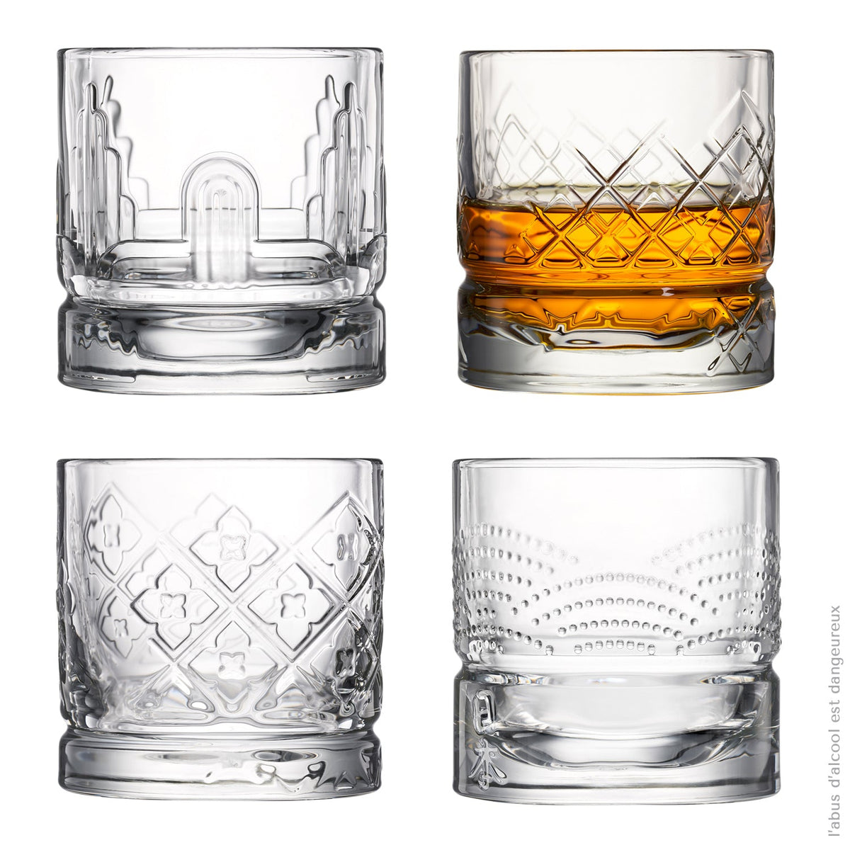 Coffret 4 verres à whisky Dandy | Bracconi