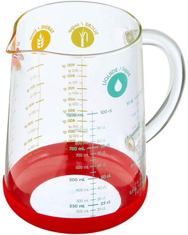 Pichet doseur en verre et silicone 1 L | Bracconi