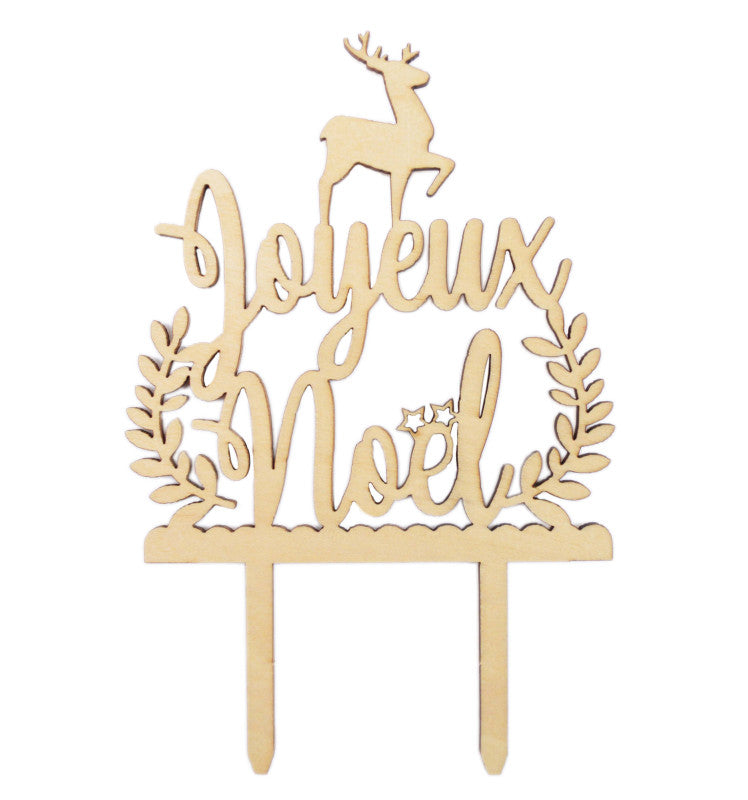 Cake topper bois Joyeux Noël | Scrapcooking