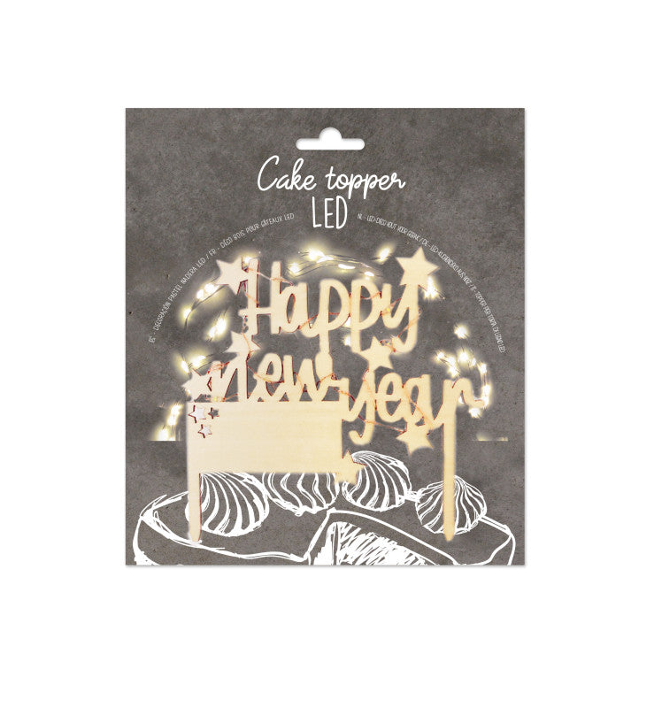 Cake topper LED Happy New Year | Scrapcooking