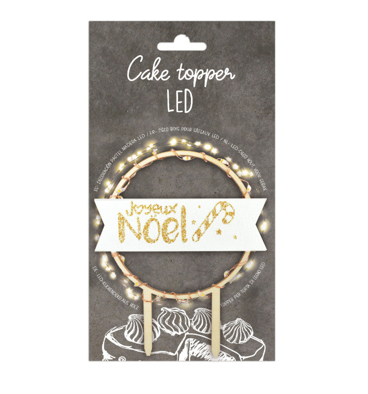 Cake topper lumineux LED Joyeux Noël | SCRAPCOOKING