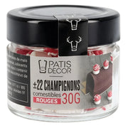 Champignons comestibles rouges 30g | Patisdecor