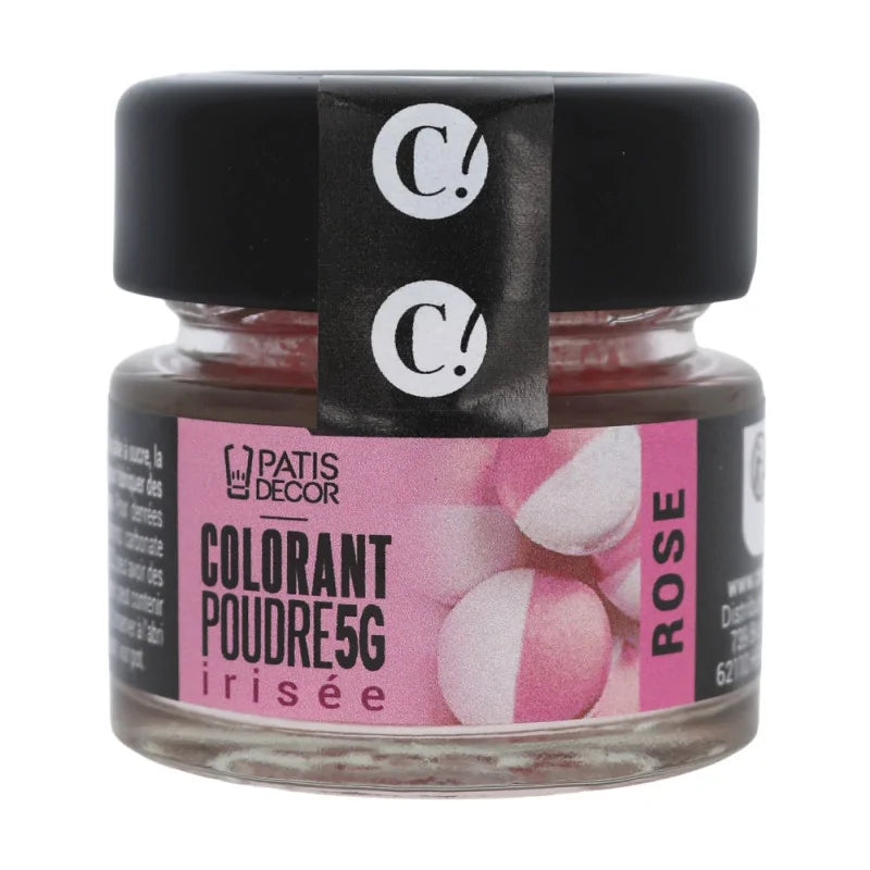 Colorant poudre irisé rose hydrosoluble 5 g | PATISDECOR