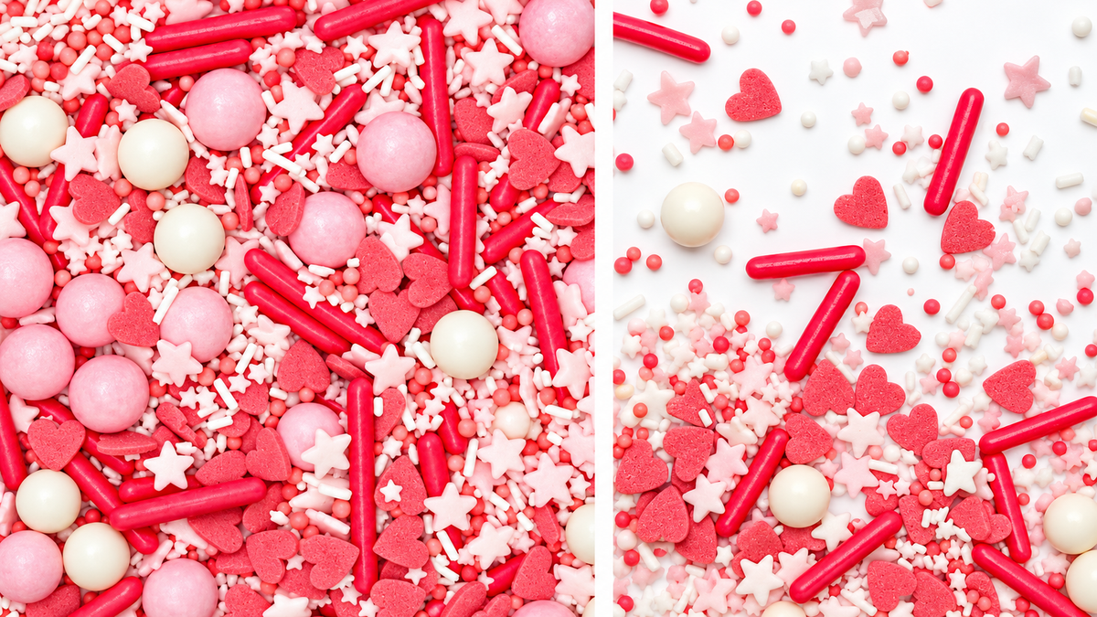 Décors sucrés Mix Rods rose pour gâteau | Scrapcooking