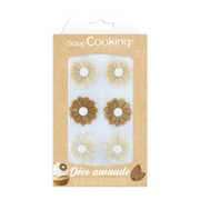 Décors en pâte d'amande fleurs marguerites | SCRAPCOOKING