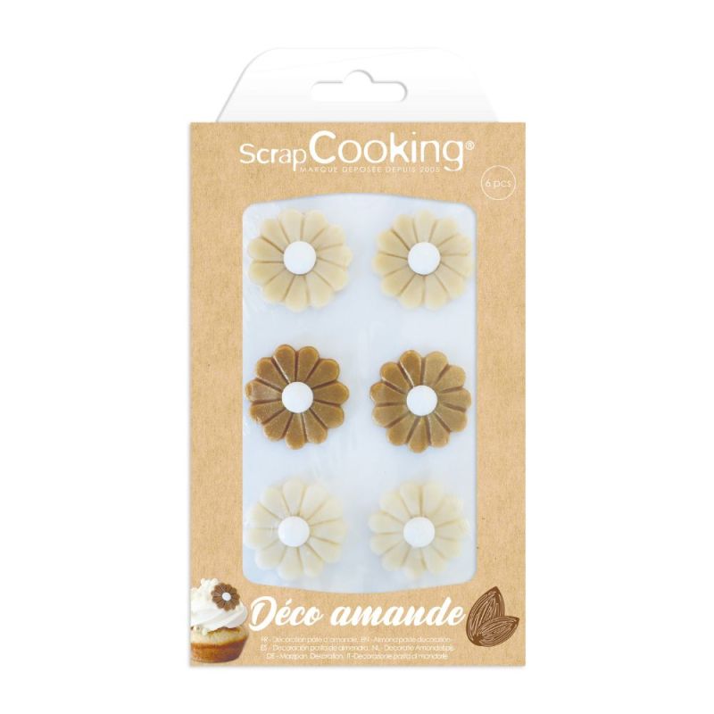 Décors en pâte d'amande fleurs marguerites | SCRAPCOOKING