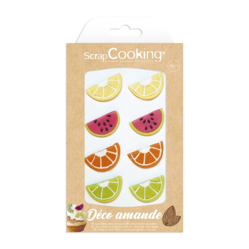 Décors en pâte d'amande Tutti Frutti colorés | SCRAPCOOKING
