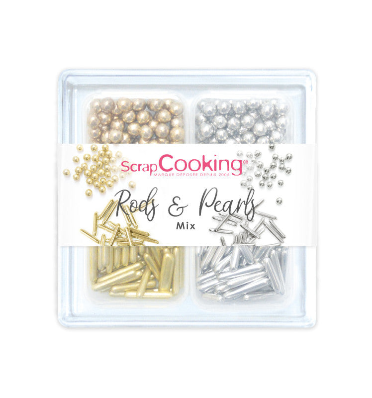 Mélange décors sucrés Rods & Pearls | Scrapcooking