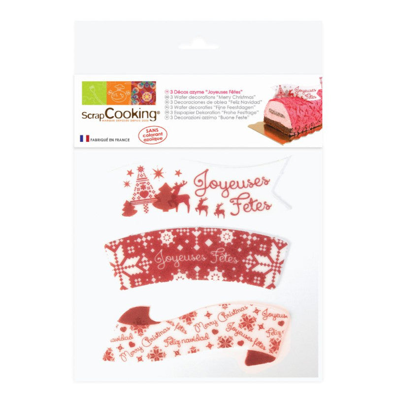 Décors azyme comestibles Joyeuses Fêtes | ScrapCooking