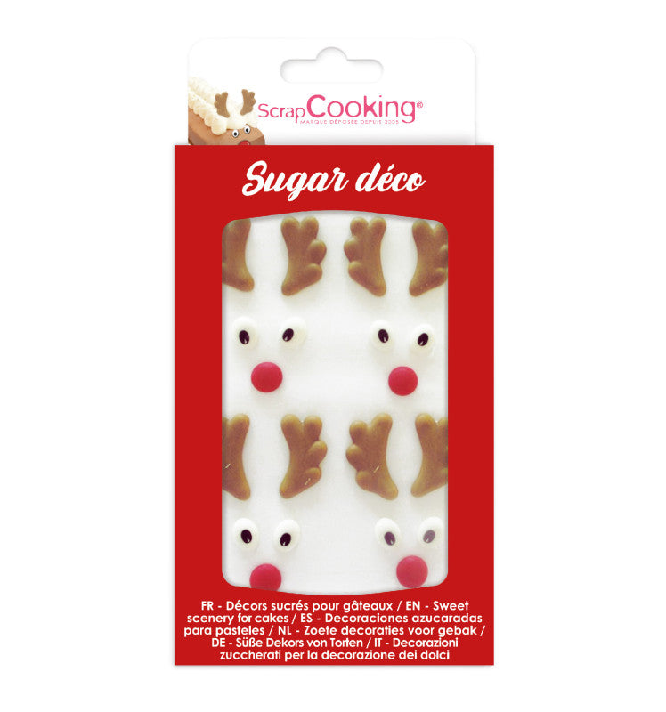 Décorations sucrées têtes de rennes (x20) | Scrapcooking