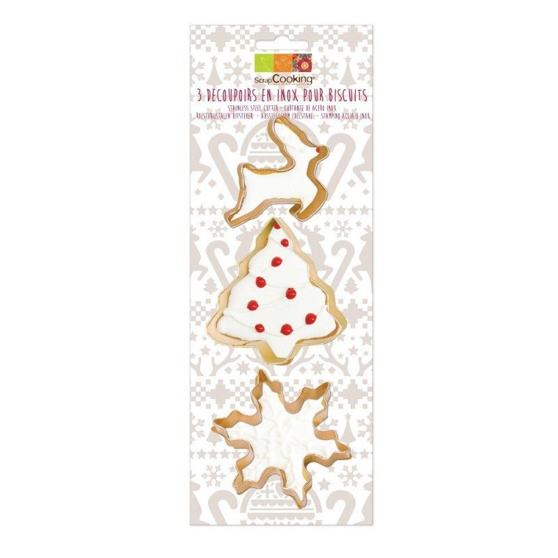 Découpoirs dorés Flocon Sapin Renne | Scrapcooking