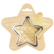 Découpoir et embosseur bois Étoile | Scrapcooking