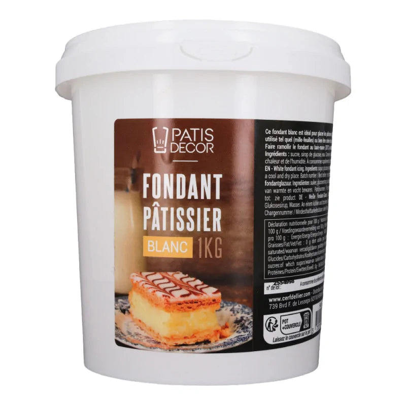 Fondant blanc pâtissier pour glaçage 1 kg | PATISDECOR