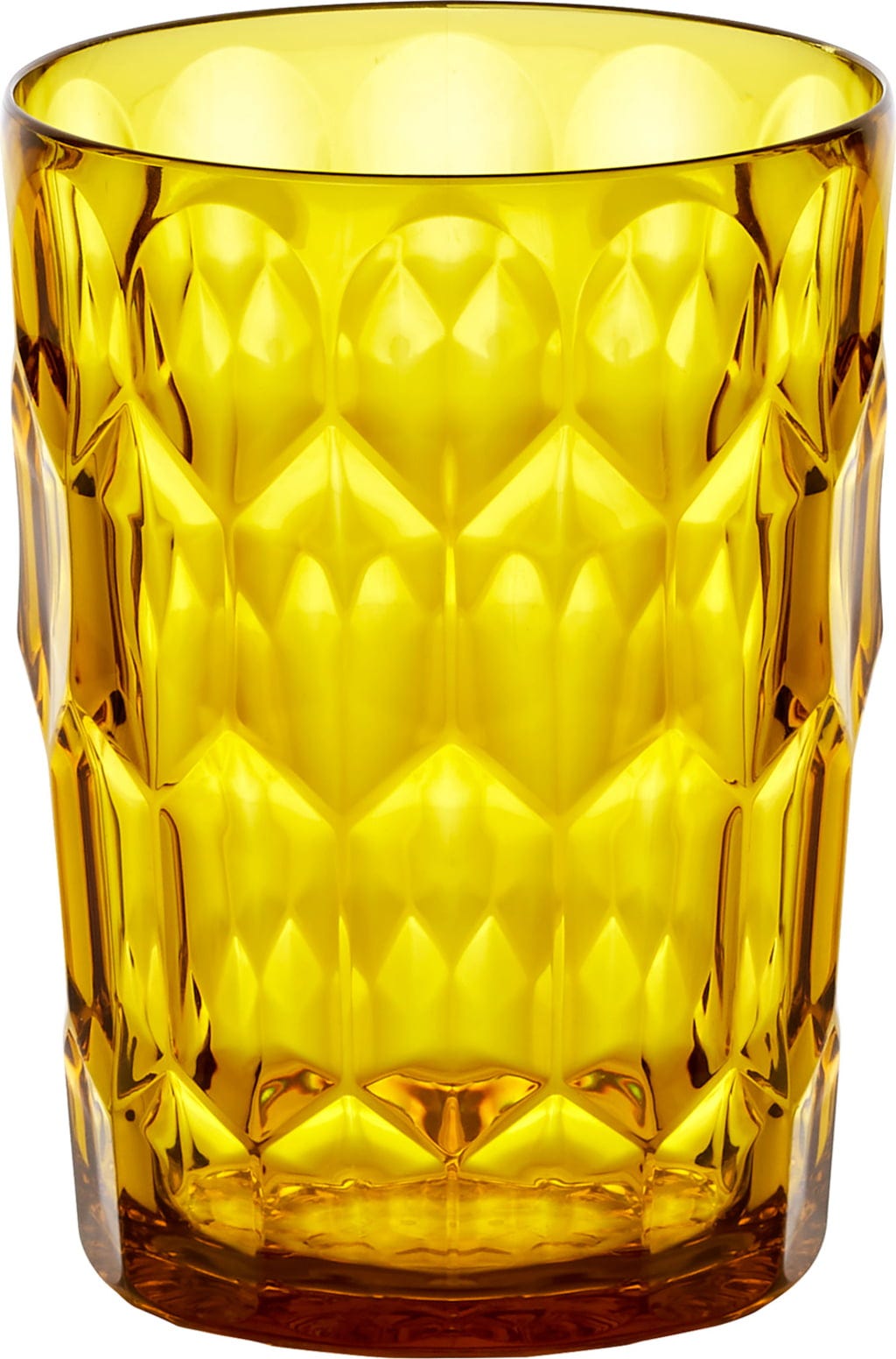 Verre bas décor Vanity jaune safran | Guzzini