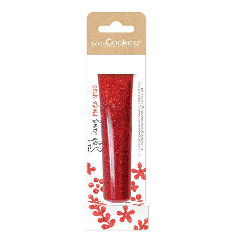 Stylo icing rouge irisé 26g | Scrapcooking