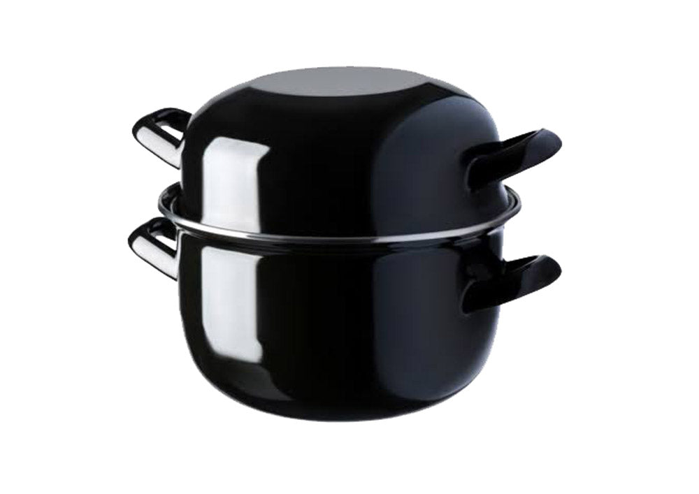 Marmite à moules en acier émaillé rouge | Baumalu