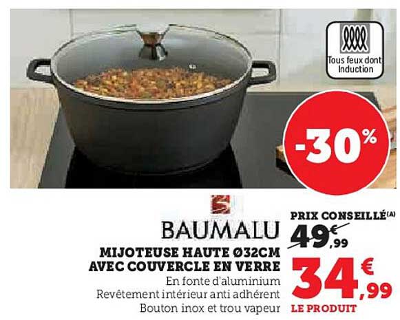 Cocotte Mijoteuse Haute Céramique 32cm 10L | BAUMALU
