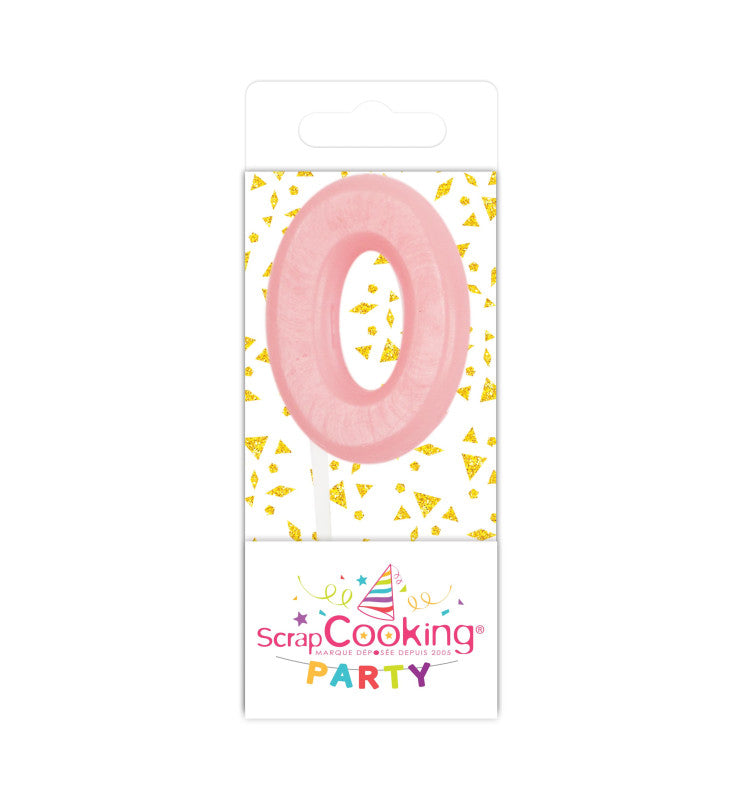 Mini bougie d'anniversaire chiffre 0 | Scrapcooking