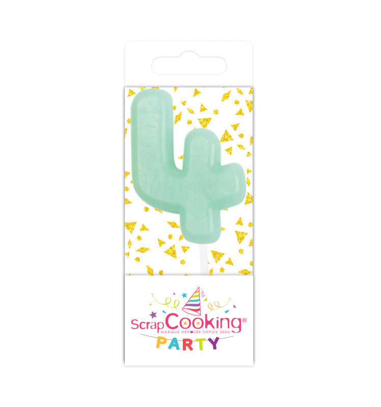 Mini bougie d'anniversaire chiffre 4 classique | Scrapcooking
