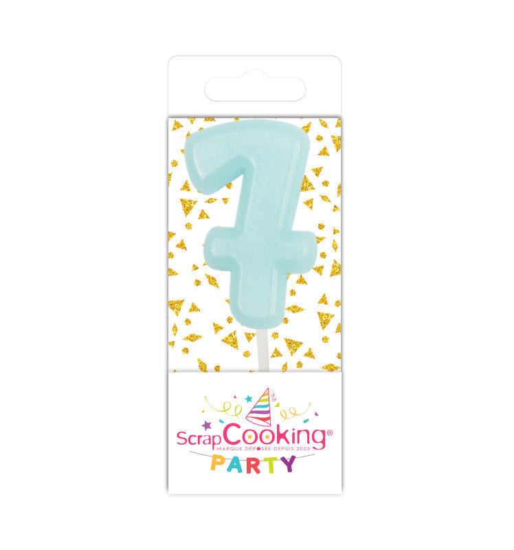 Mini bougie d'anniversaire chiffre 7 classique | Scrapcooking