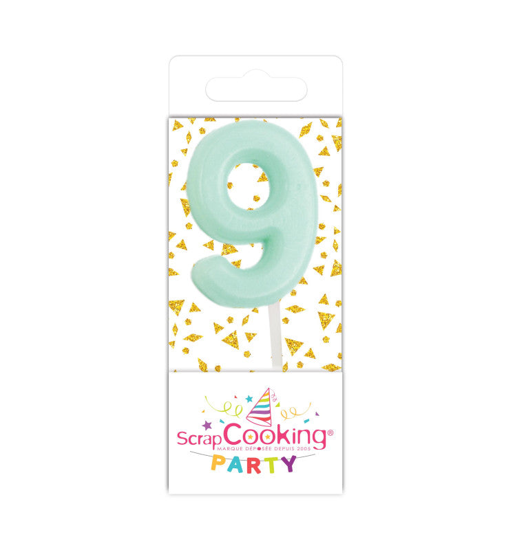 Mini bougie chiffre 9 | Scrapcooking