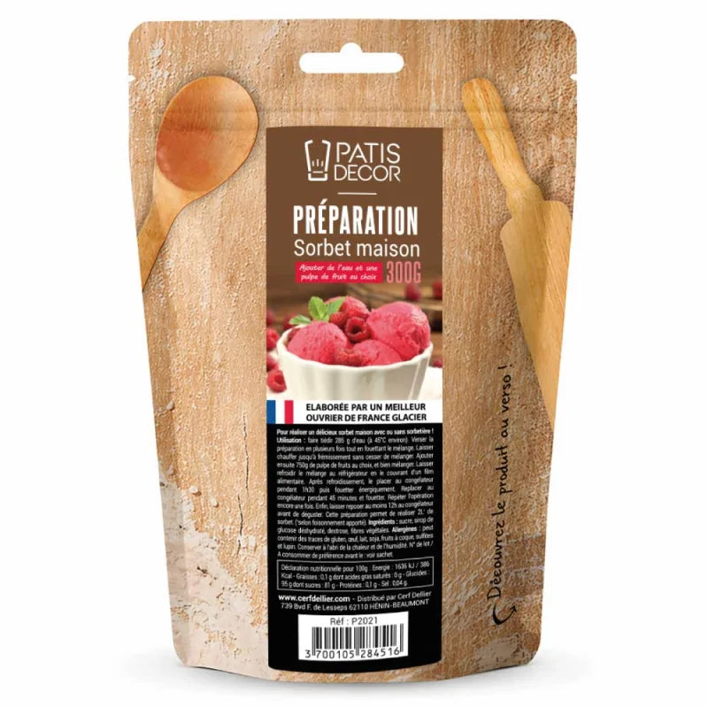 Préparation pour sorbet maison 250 g | PATISDECOR