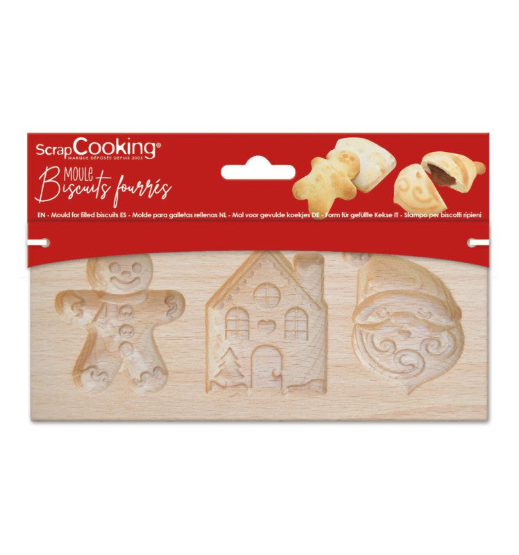 Moule bois biscuits fourrés Noël 20x10cm | Scrapcooking