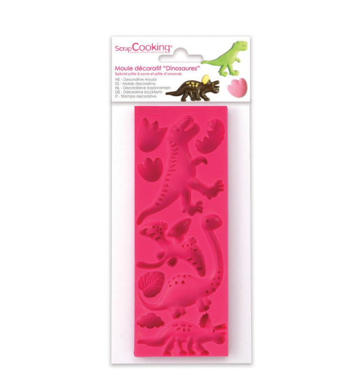 Moule silicone pâte à sucre Dinosaures | ScrapCooking