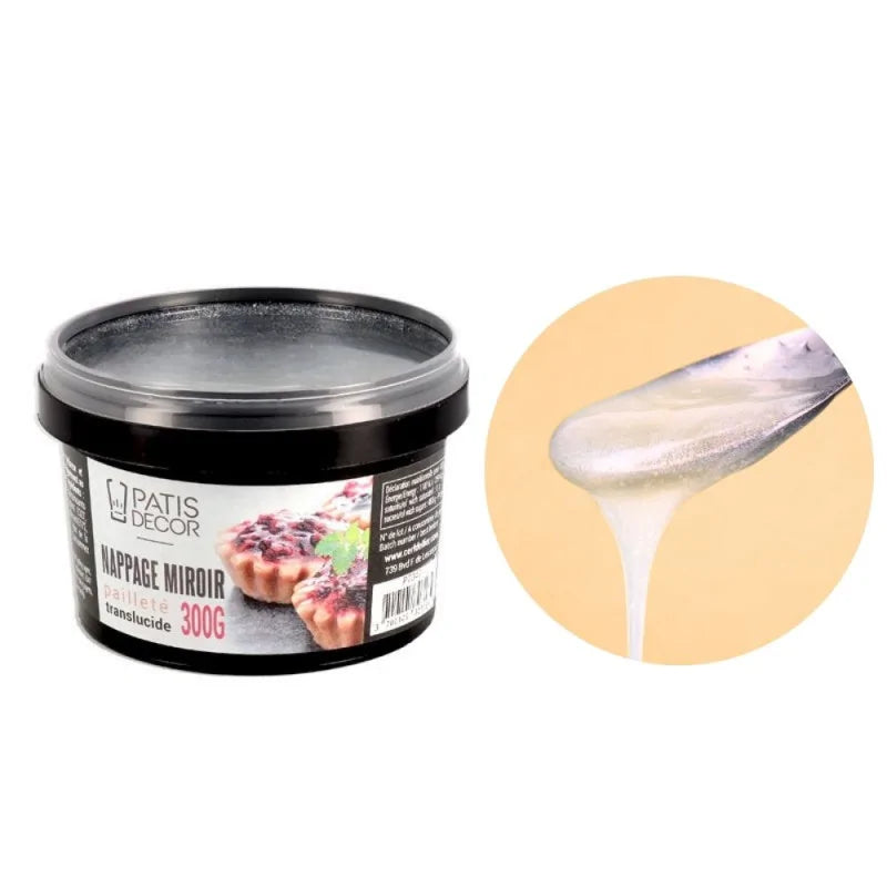 Nappage miroir pailleté translucide 300g | Patisdecor
