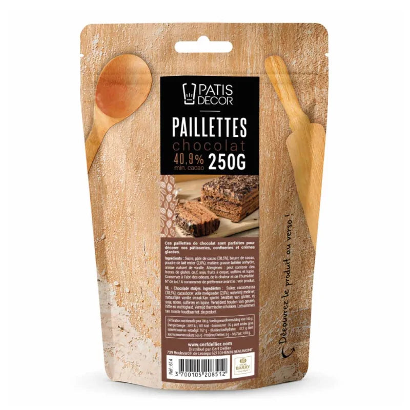 Paillettes chocolat 250g | Patisdecor