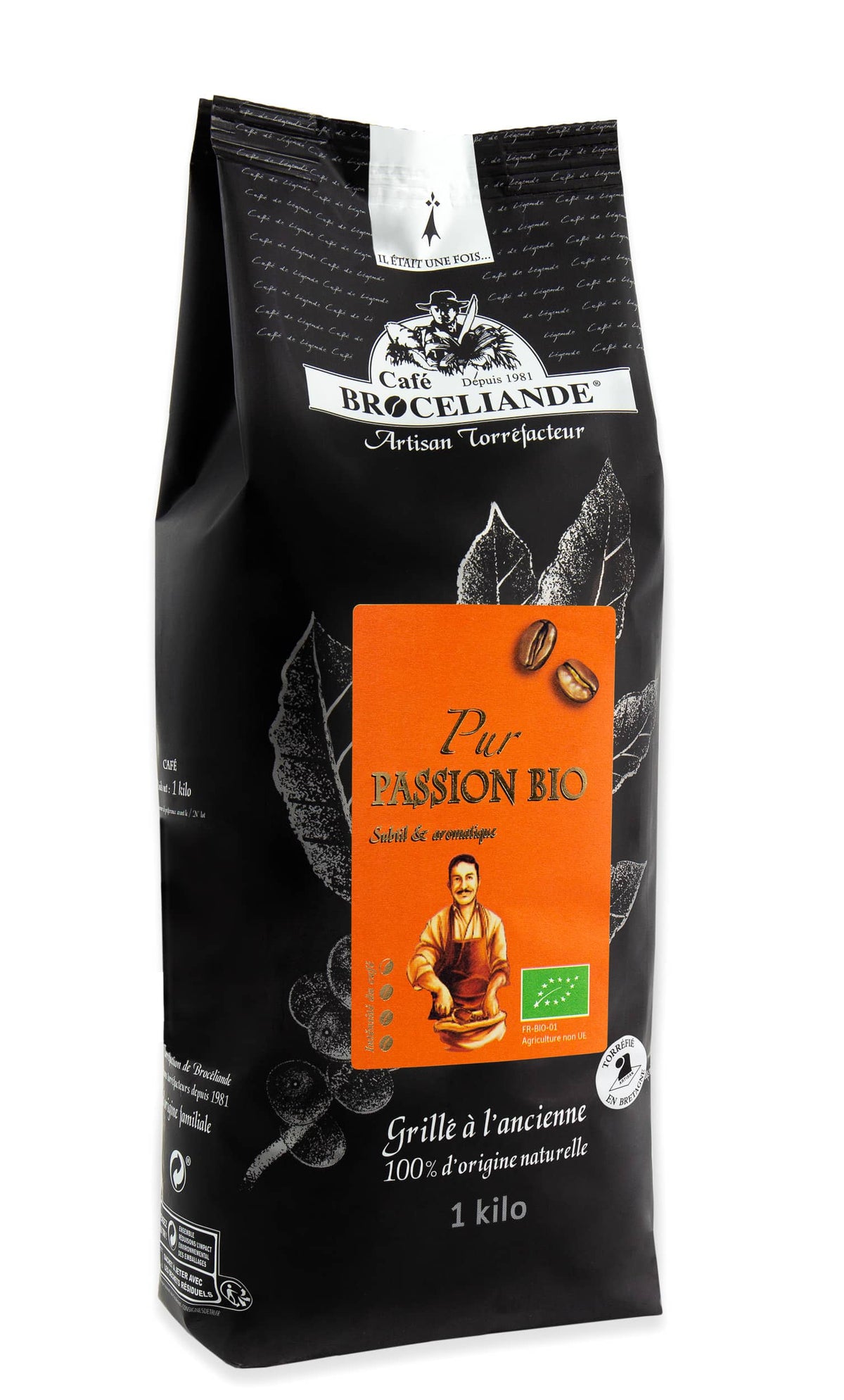 Café en grains Passion Bio 800g | Bobrun