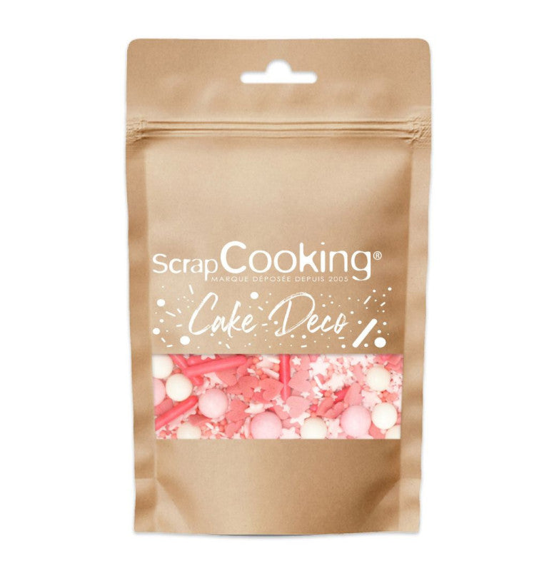 Décors sucrés Mix Rods rose pour gâteau | Scrapcooking