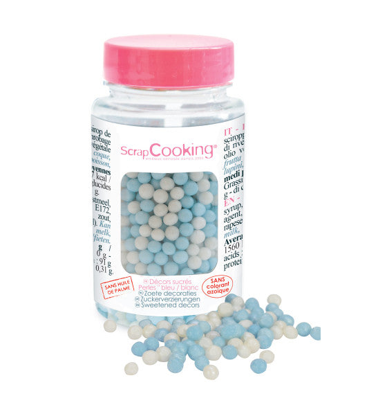 Décors sucrés perles blanc/bleu | Scrapcooking
