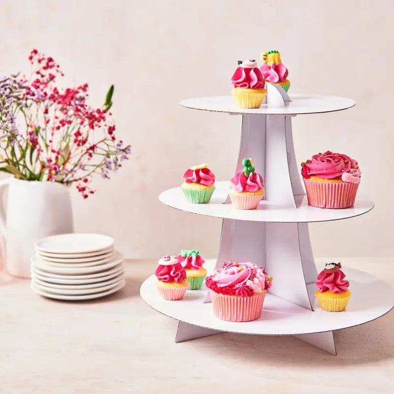 Présentoir à cupcakes blanc 3 niveaux | PME
