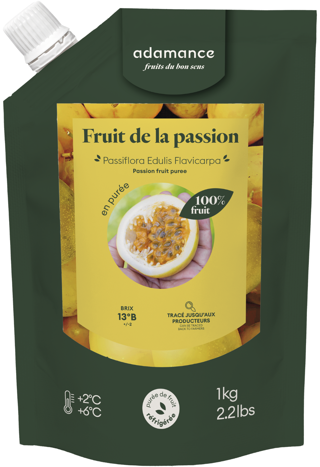 Purée de fruit de la passion 1kg | Adamance