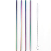 Set 4 pailles inox arc-en-ciel + goupillon | Point Virgule