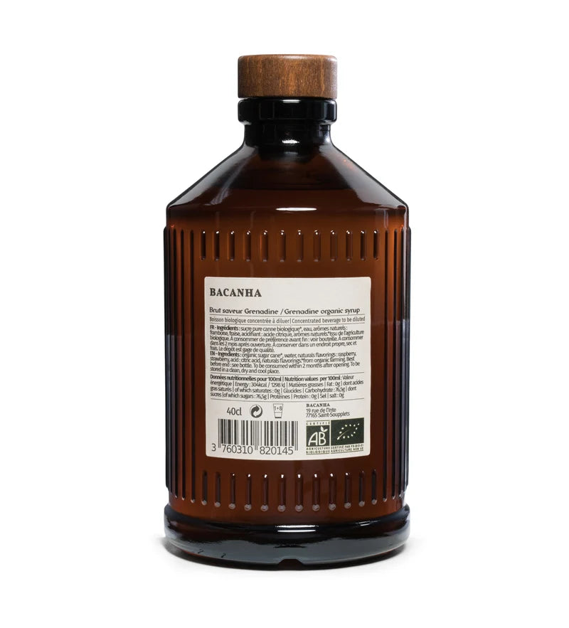 Sirop brut Grenadine Bio 400ml | Bacanha