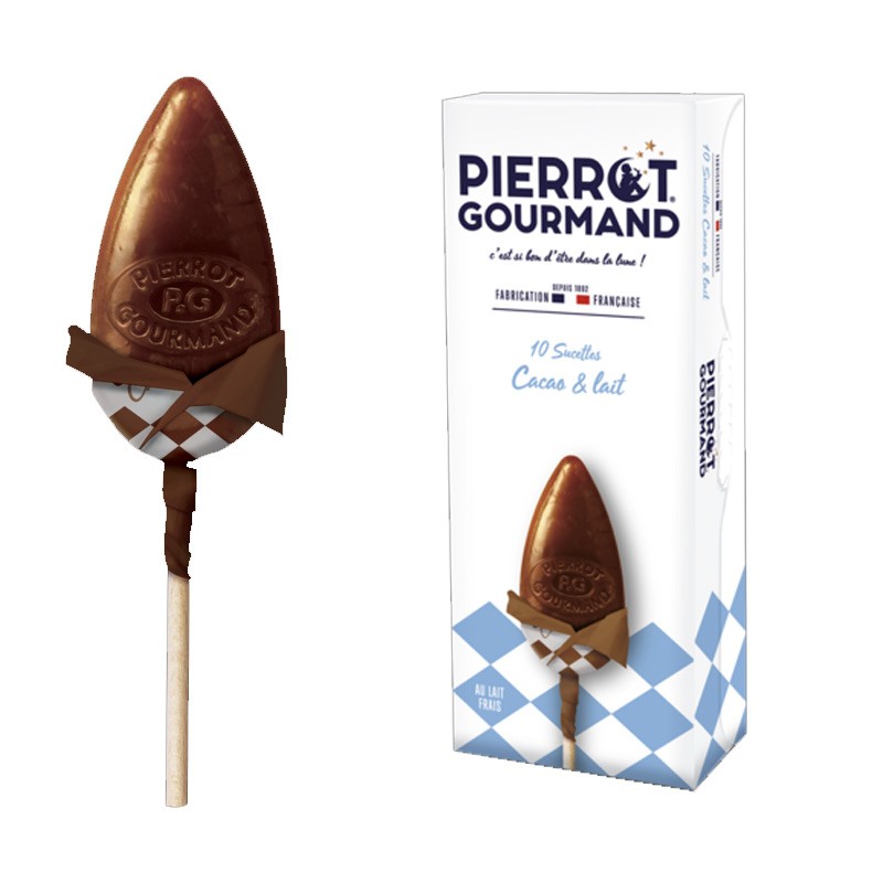 10 sucettes cacao et lait frais | Pierrot Gourmand