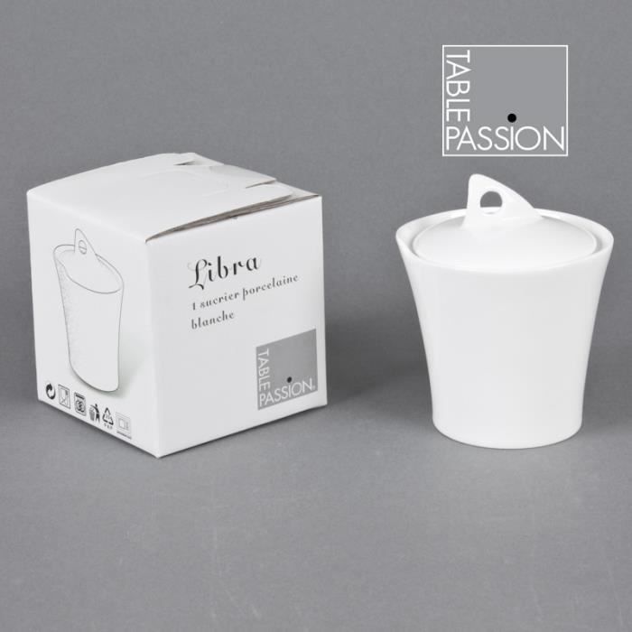 Sucrier en porcelaine blanche Libra | Table Passion