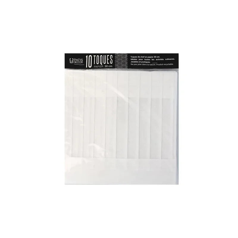 Toques de cuisine en papier 30cm /10 | Patisdecor