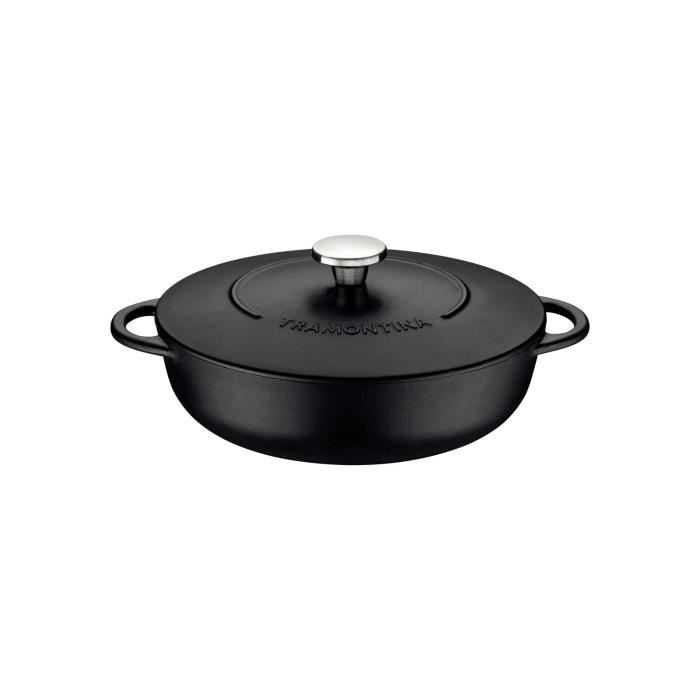 Plat en fonte avec support en teck 28cm | Tramontina