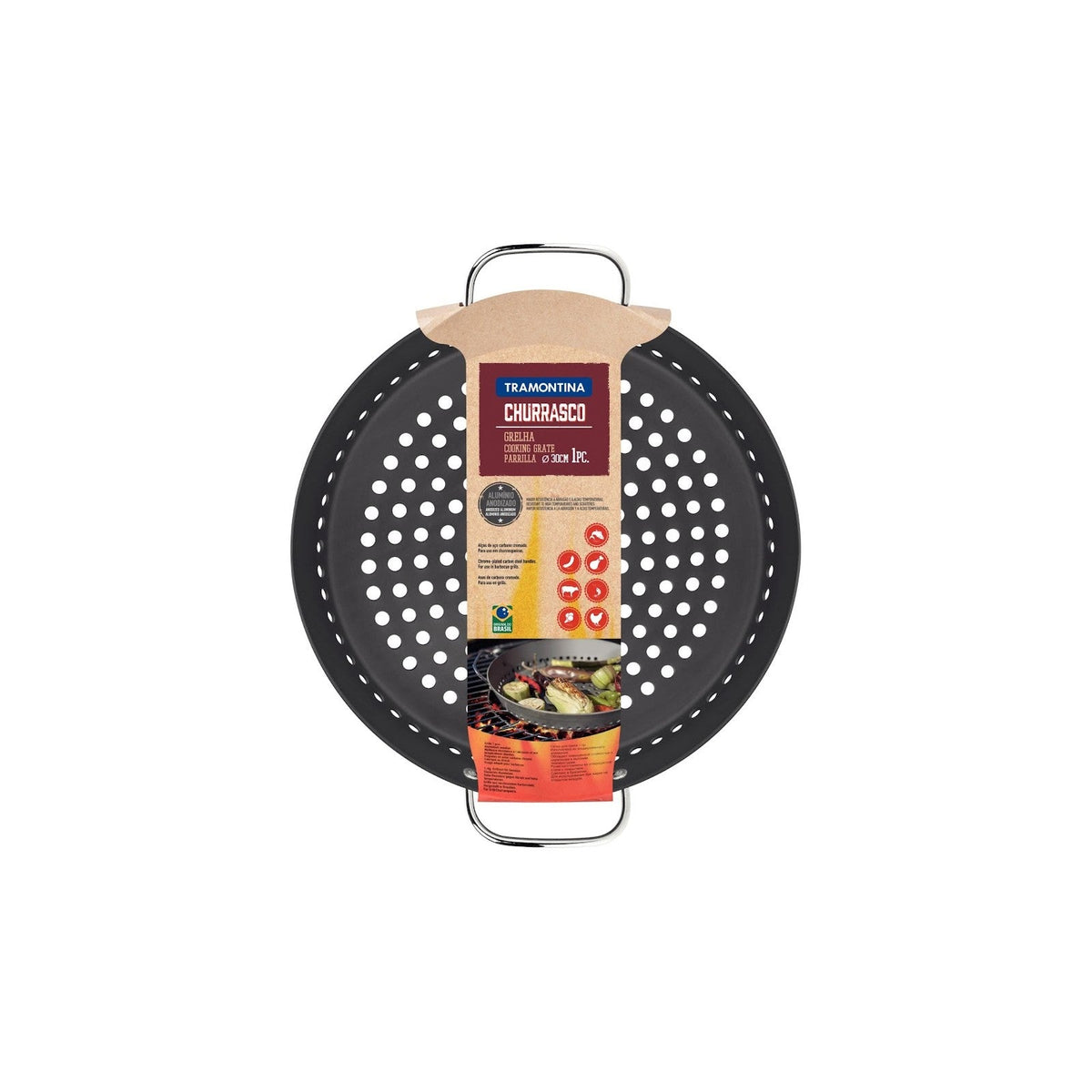 Wok pour barbecue 30cm aluminium | Tramontina - vue 1