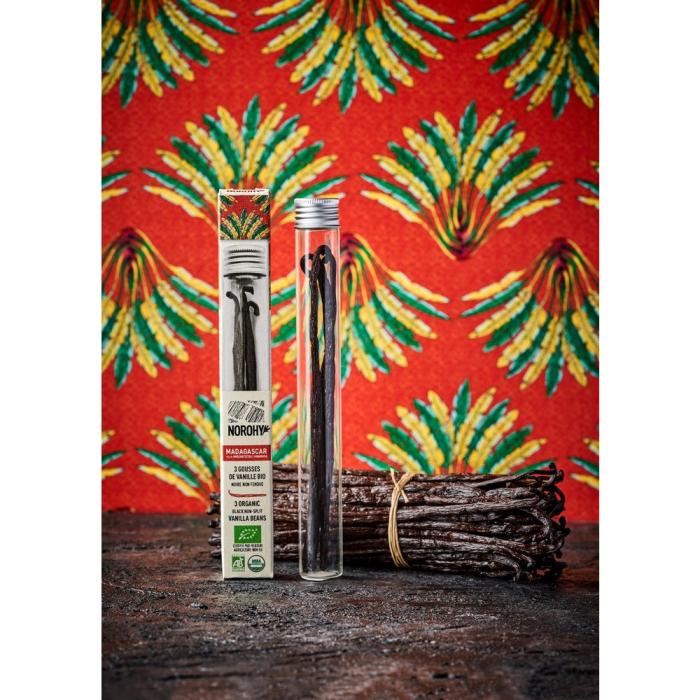 Tube 3 Gousses Vanille Bourbon Bio Madagascar | Valrhona - vue 2