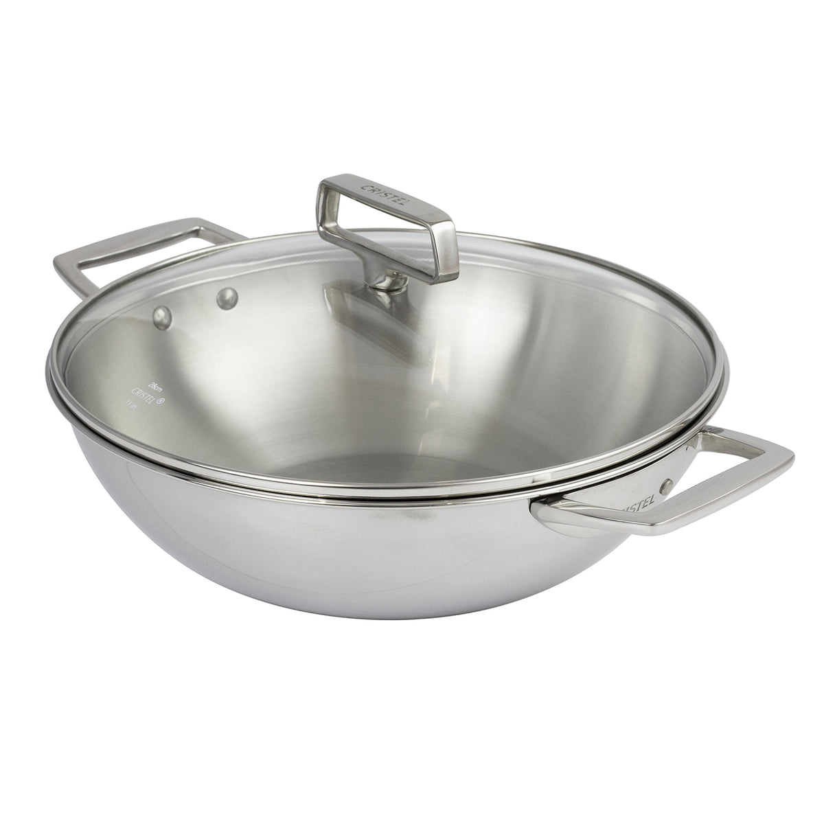 Wok inox Ø28cm avec couvercle | Cristel